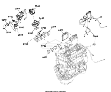 Engine Group - Fuel Components Diagram and Parts List for 076180-04  Briggs and Stratton Generator